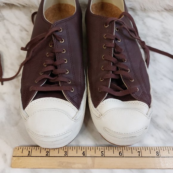Converse Unisex Brown Leather Lace Up Size Men-10.5 Beautiful all leather . - Picture 2 of 8